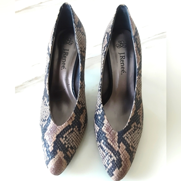 J. RENEE Frenzy Snakeskin Pumps Sz 8.5M - Picture 2 of 11